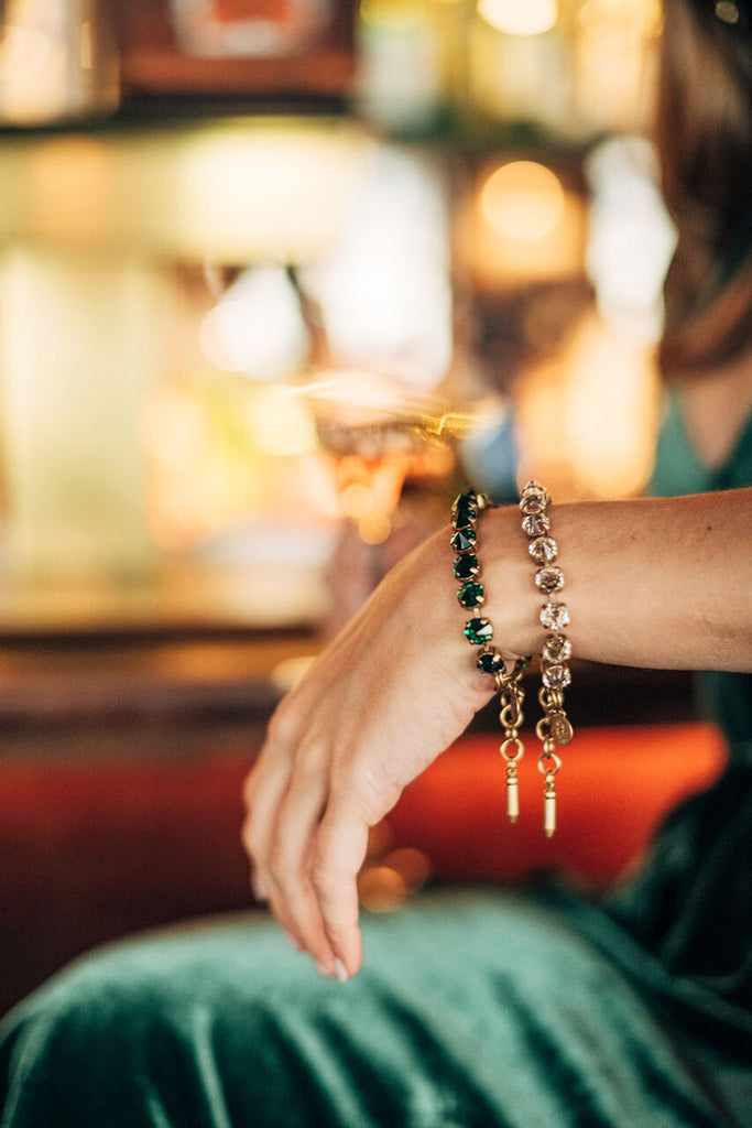 Sarah Flint, Loren Hope, Loren Hope Arista bracelet, Emerald bracelet