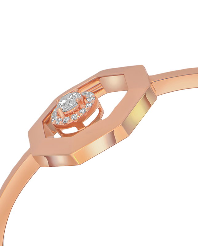 Jayla Hexagon Gold Bangle