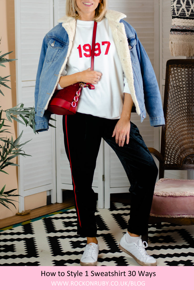 How to wear 1 sweatshirt 30 ways - Style Challenge from Rock On Ruby