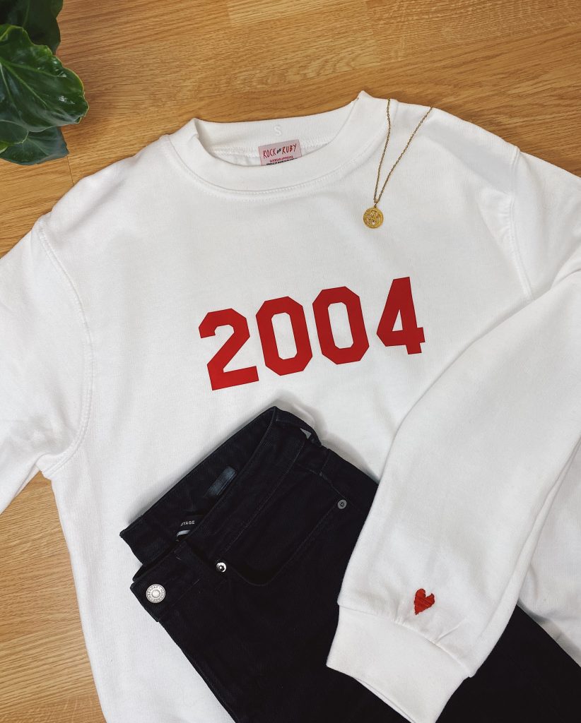 personalised year sweatshirt jumper from Rock On Ruby