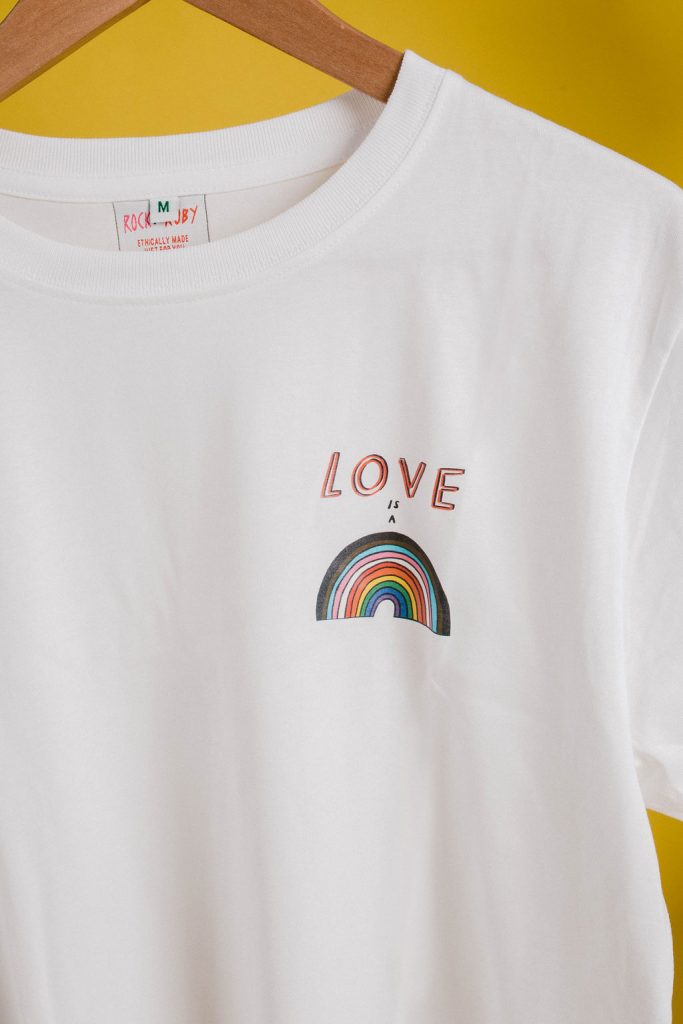 Pride month Rainbow T shirt from Rock On Ruby