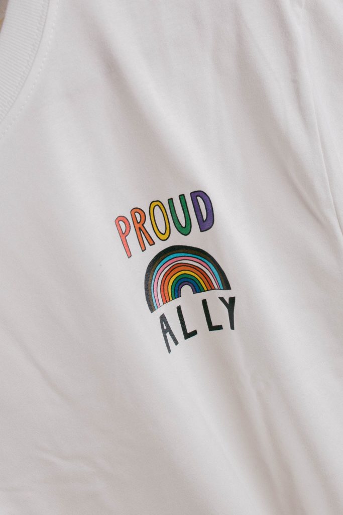Proud Ally Unisex rainbow t-shirt from Rock On Ruby