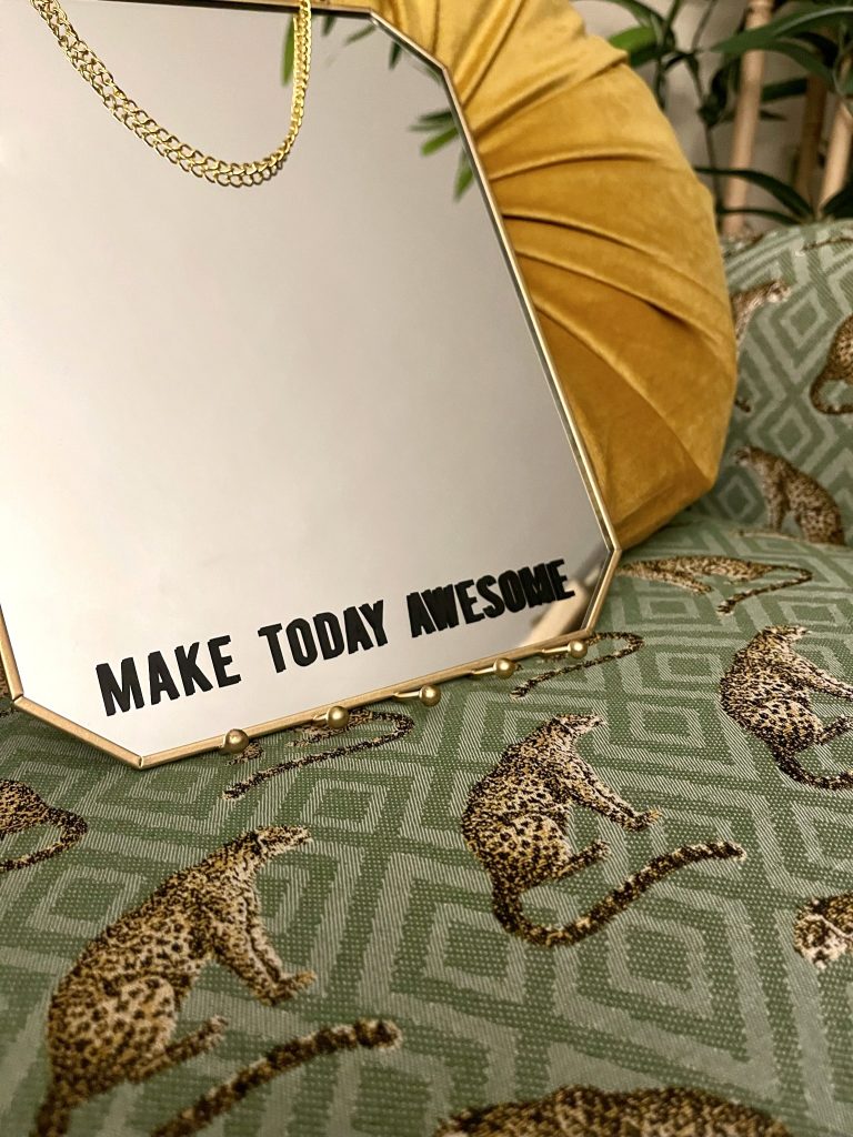 make today awesome mirror decal from rock on ruby