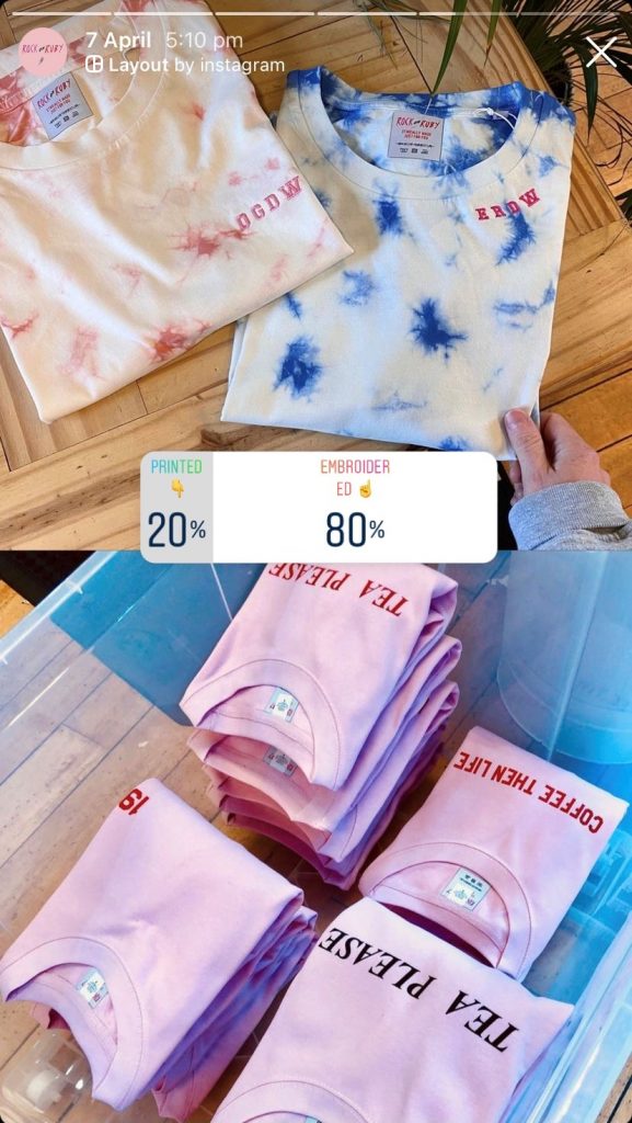 tie dye upcycled collection from rock on ruby