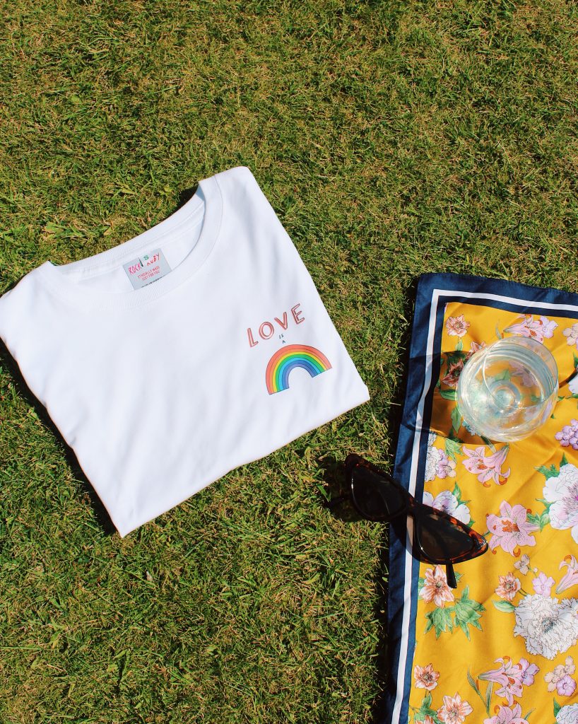 Love is a rainbow organic T-shirt from Rock On Ruby