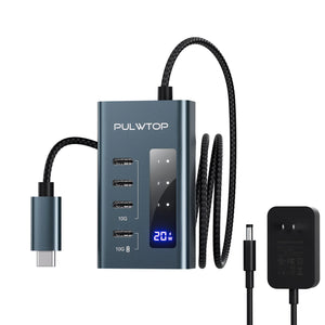 PULWTOP USB C Hub for Laptops, 4-in-1 10Gbps USB C supports data and charging (not video) - PULWTOP