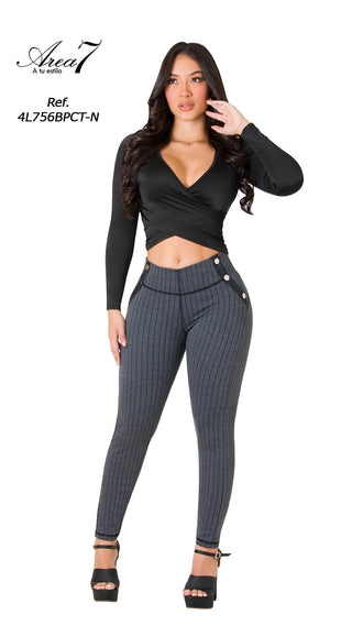 Leggings Levantacola Cinturón Ribete 2L719BPCT-N