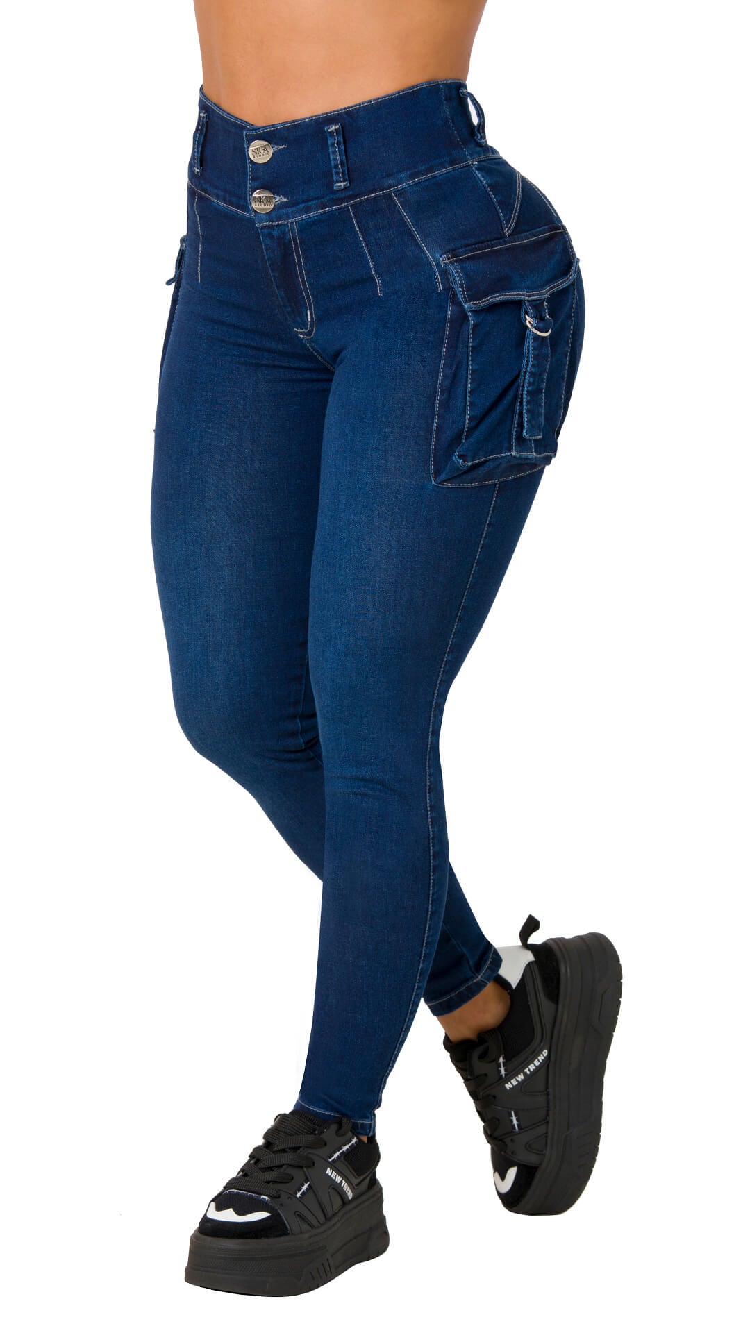 Equilibrium J8287 - Colombian Skinny Jeans Mid-Rise Stretch Curvy Jean -  Jean Colombiano Levanta Cola Black at  Women's Jeans store
