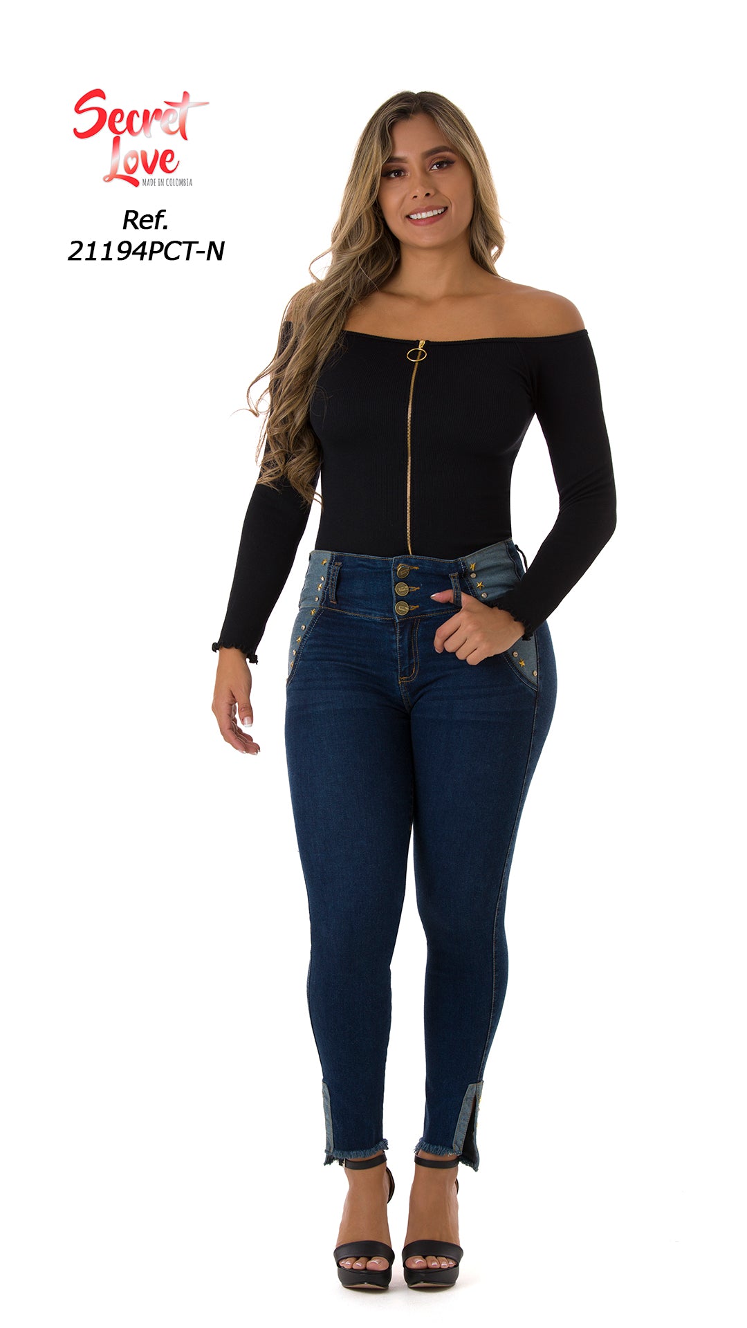 JEANS CONTROL ABDOMEN LEVANTA COLA REF. B-40598