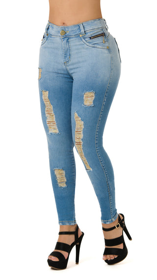 High-rise Butt-Lifting Jeans with Cord Detail 52461PAP-N – Ska Studio Usa