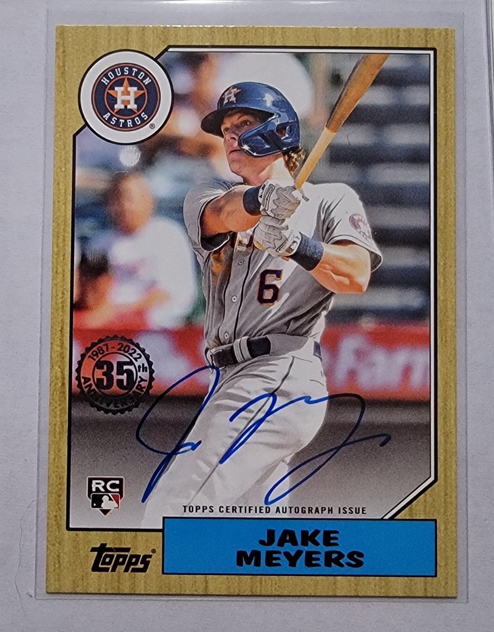 2022 Topps Jake Meyers 1987 35th Anniversary Autographed Rookie Baseball Card AVM1