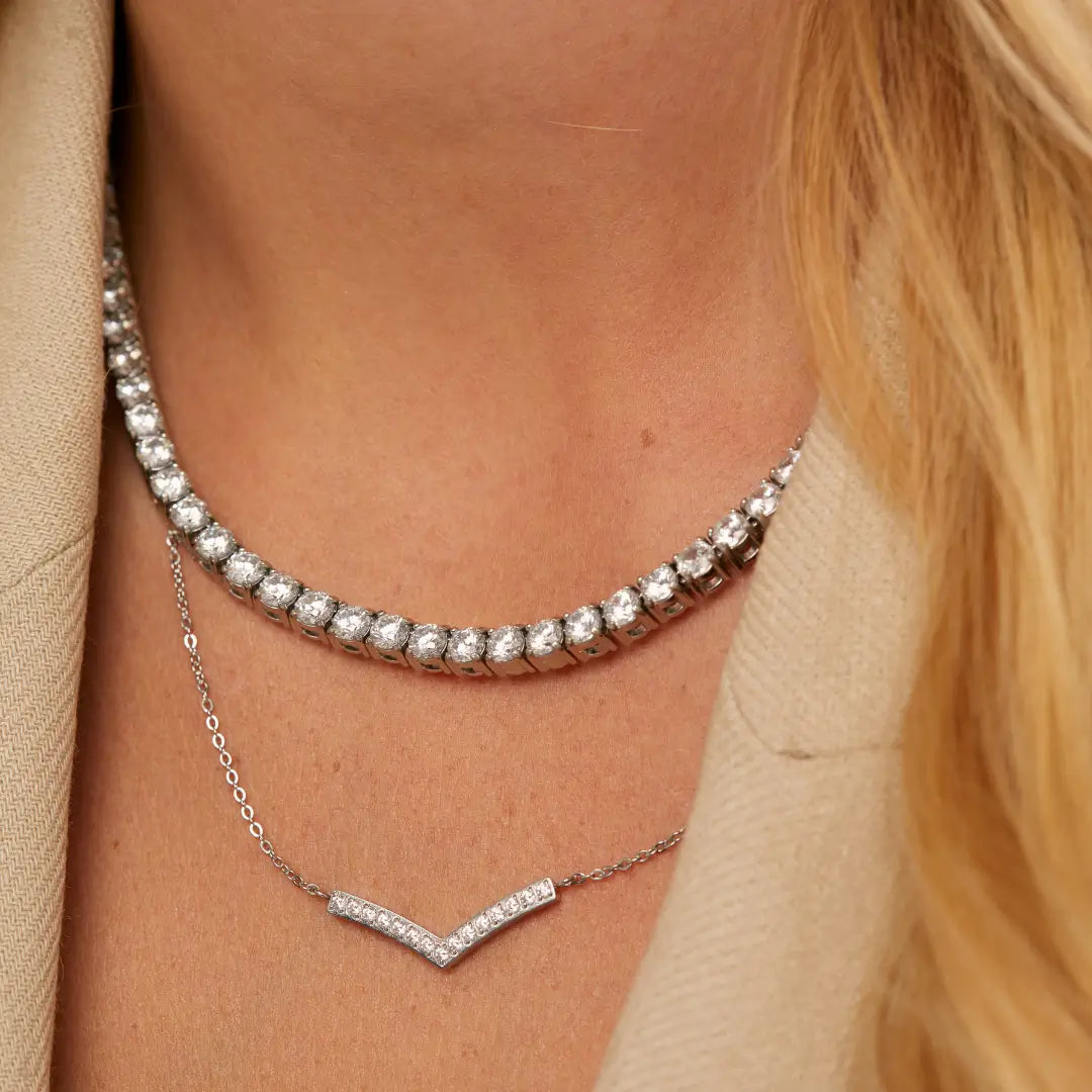 Colar Riviera Prata Banhado em Prata