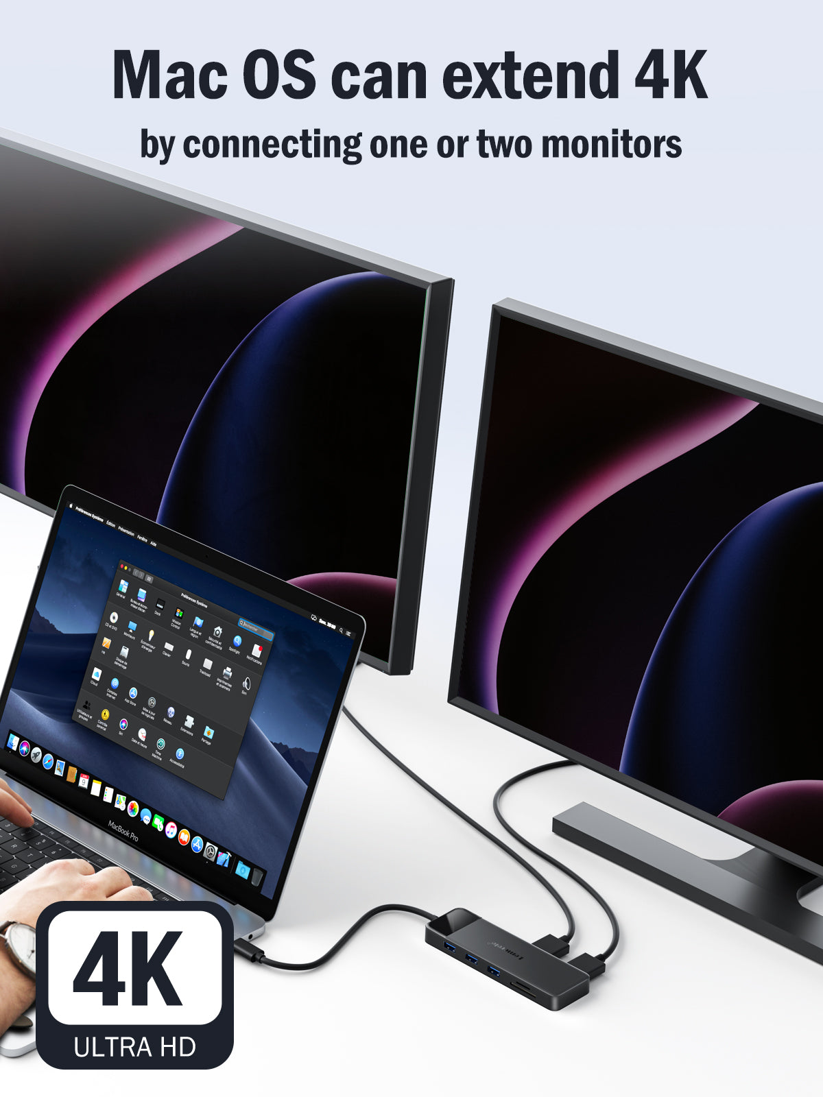Lemorele 10 in 1 Display Monitors USB C Docking 10 in 1