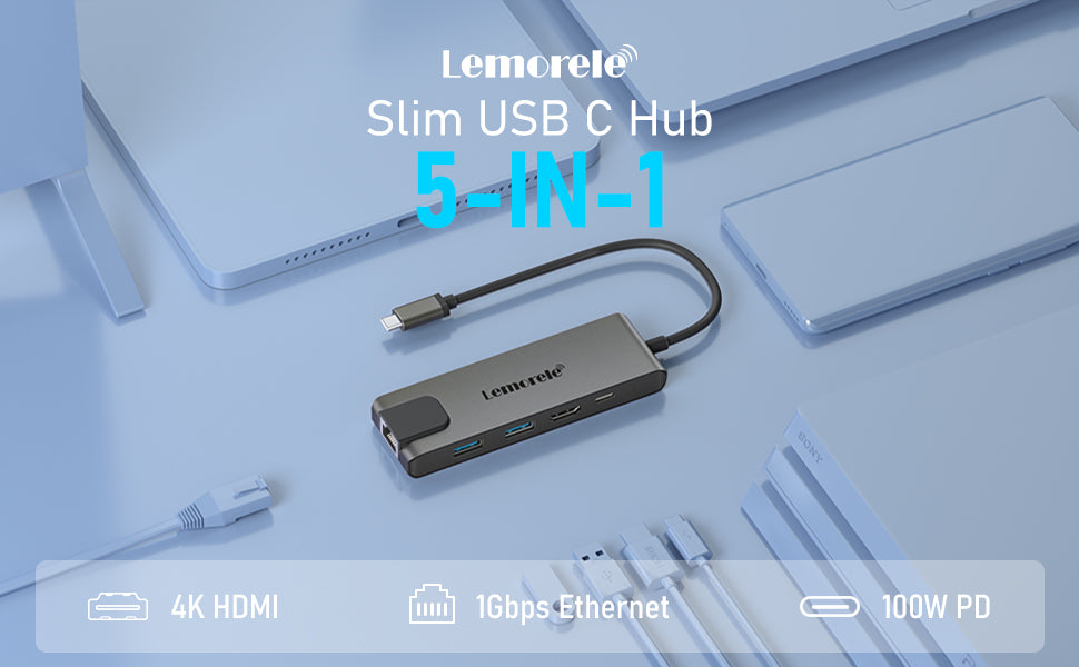 Lemorele 5-in-1 usb c hub