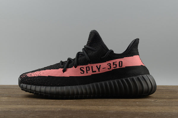 Mens Adidas Yeezy 350 Boost v2 Core Black Red CP 9652 Size 10