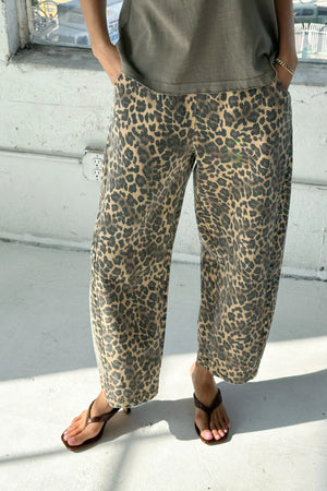 Leopard Print Curved Ark Pants - alas eius
