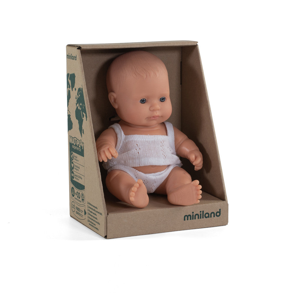 Miniland Caucasian Baby Girl Doll, 21cm – otherkids