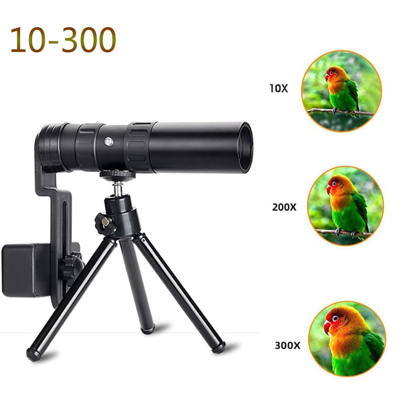Outdoor Tactical Military Metal Monocular Telescope 10-300 Zoom /Set