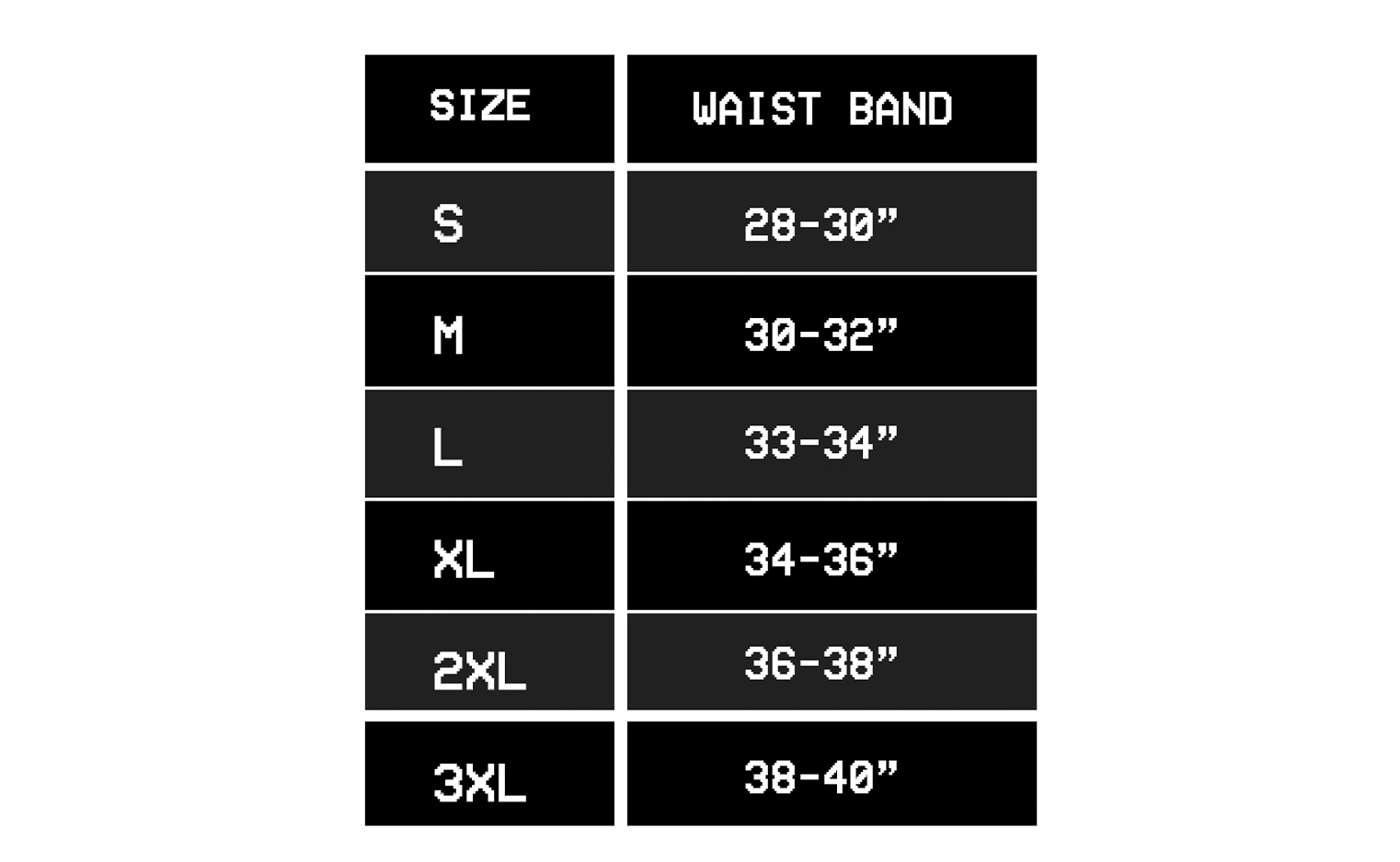 size chart