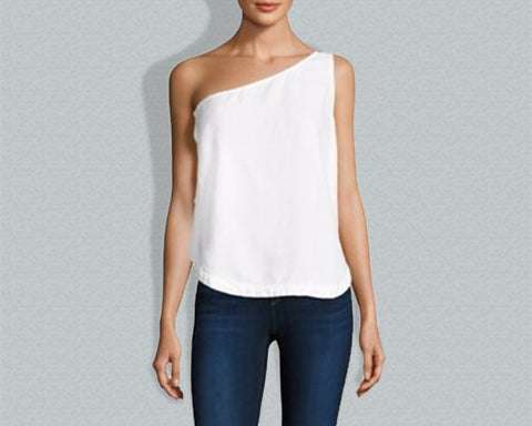 Side Button One-Shoulder Top