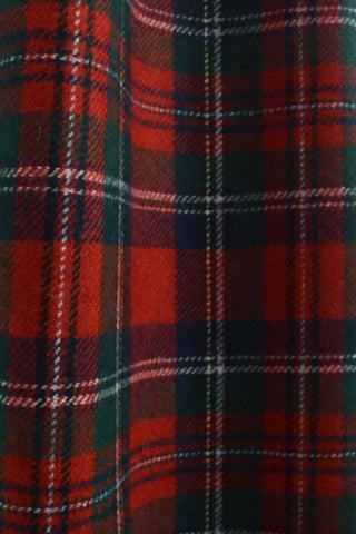 Red Green Plaid Wool Curtains