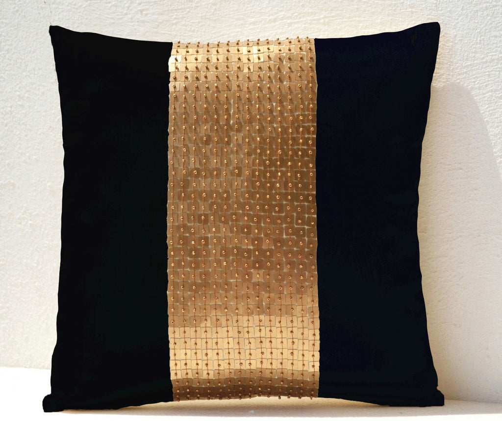 black and gold throw pillows