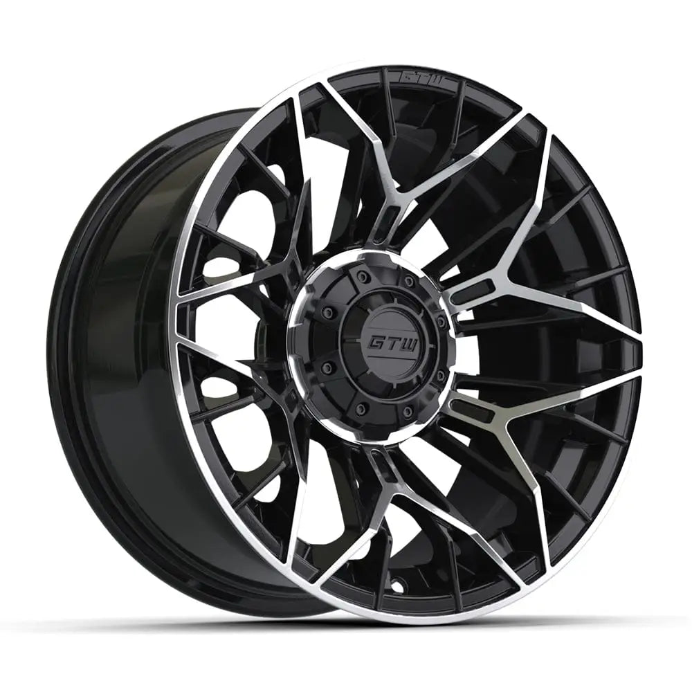 14" Stellar Black / Machined Golf Cart Wheel - 14"x7" ET-25 Offset⎮GTW®