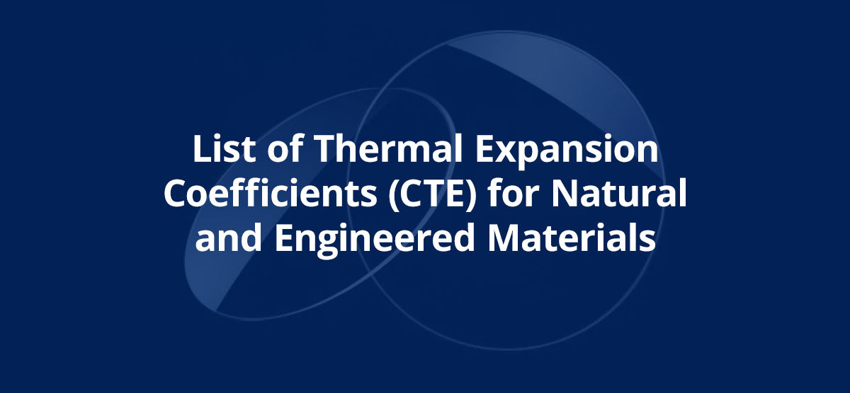 List of Thermal Expansion Coefficients (CTE) for Natural and Engineered Materials