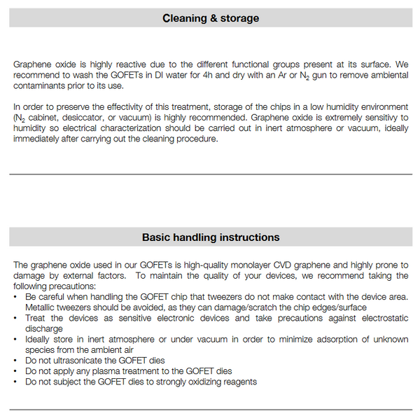 GOFET handling instruction 3