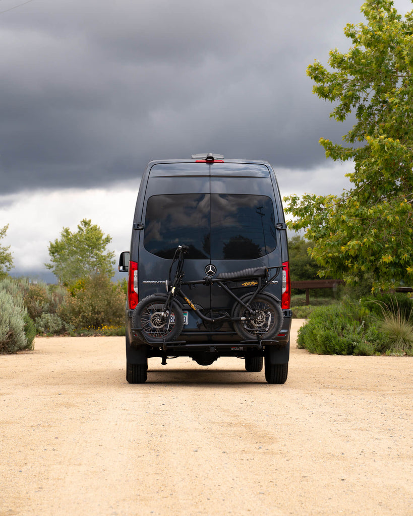 Sprinter Van Electric Bike Rack with Ariel Rider