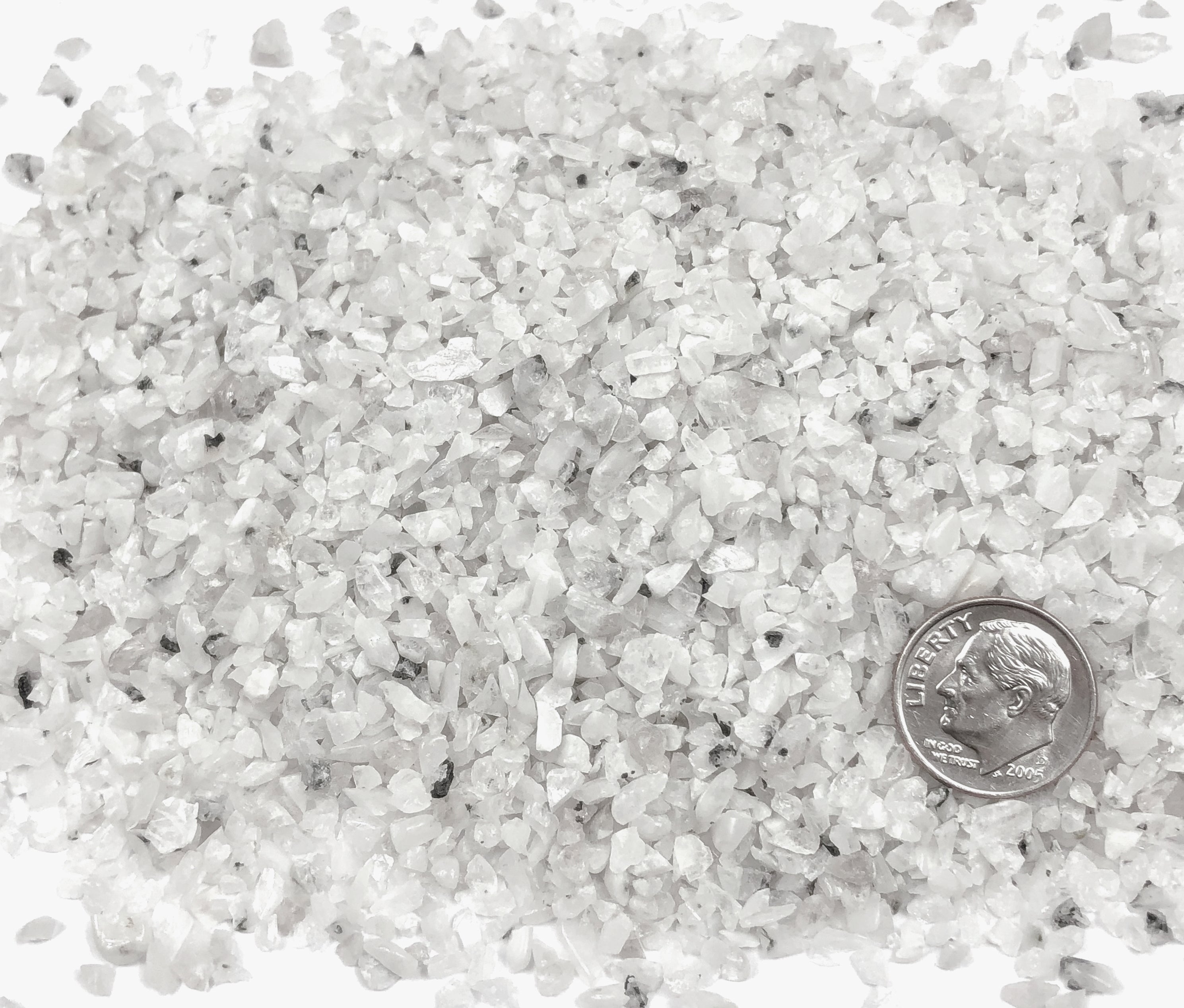 Crushed Rainbow Moonstone Chips (Grade A) from India, Pea-Sized Gravel (2mm-4mm)