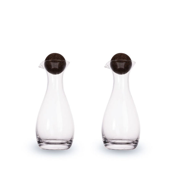 Sagaform Nature Collection Salt and Pepper Glass Salt & Pepper Shakers with  Oak Stopper 4 1/2-Inch, Set of 2, Clear