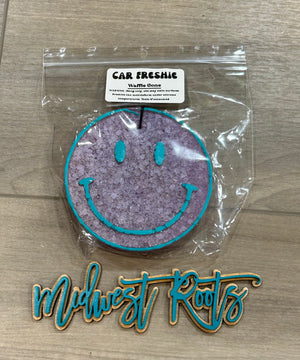 Purple Happy Face Circle Freshie in Waffle Cone - Midwest Roots