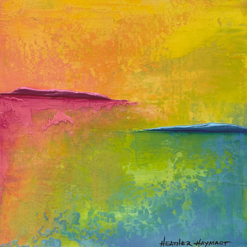 Daydreamy - original abstract painting with pretty colors and deep texture