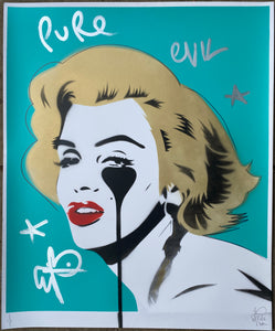 Marilyn Glam - Now I know how Joan of Arc felt - Handfinished Stencil & Screenprint