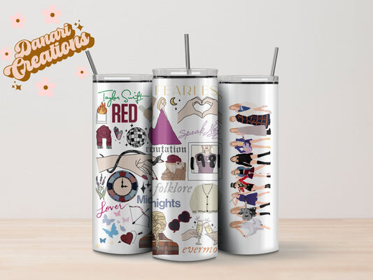 Taylor Swift Tumbler, 20oz Skinny Tumbler, Hot/Cold Tumbler, Tumbler with  Straw, Gift For Her, Tumbler