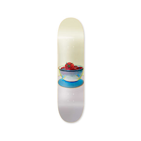 Wayne Thiebaud's Tomato bowl skateboard art by the skateroom