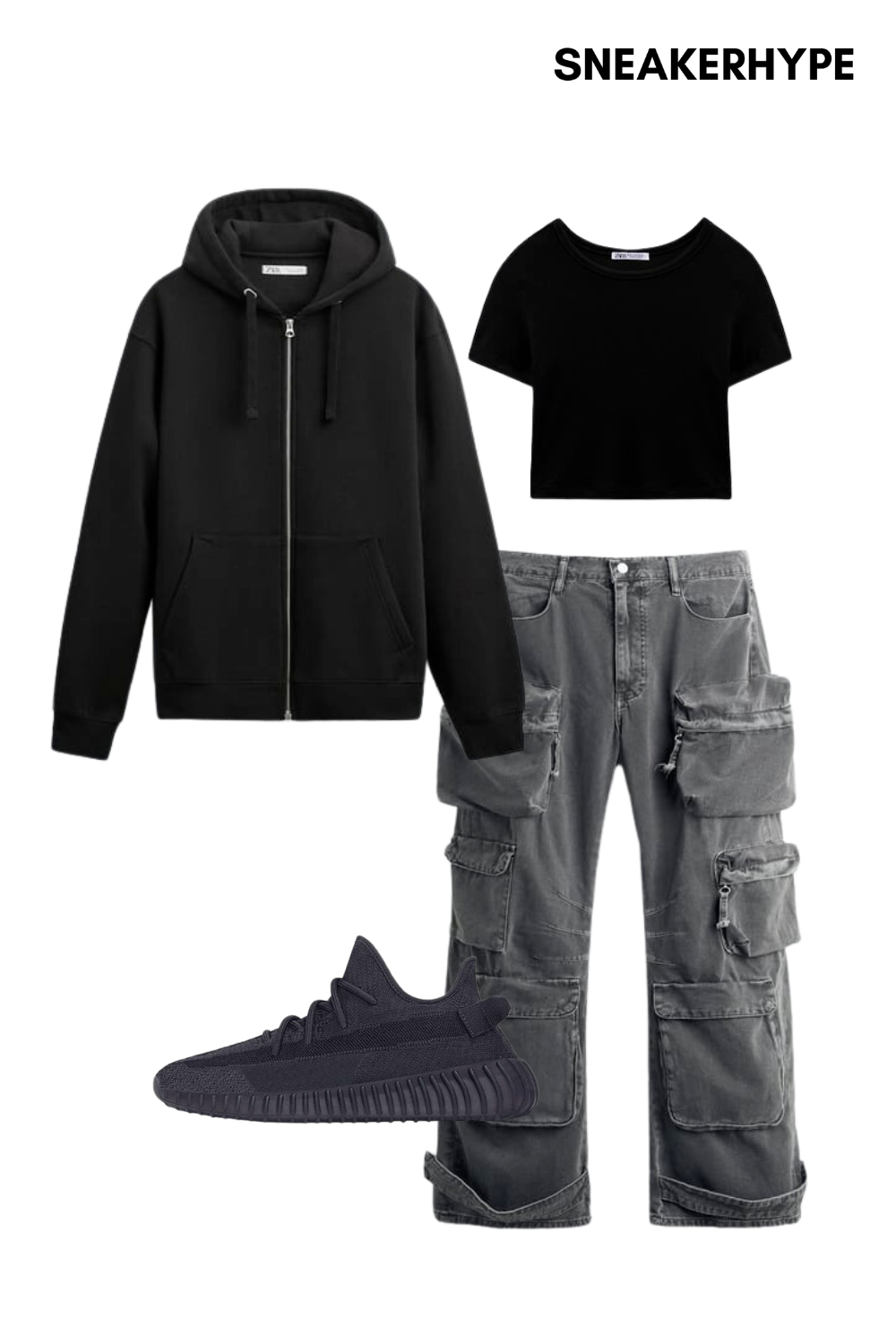 Yeezy Boost 350 V2 „Onyx“-Outfit, Inspiration 2024