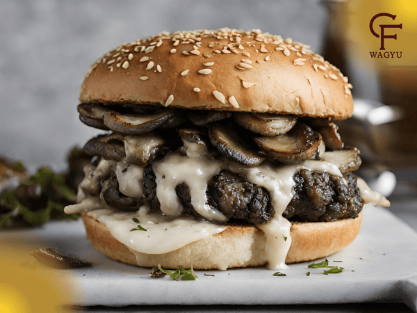 Caroland Farms Wagyu Mushroom and Swiss Burger