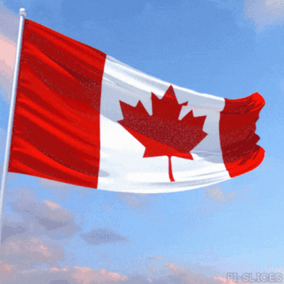 Floating canadian flag outside