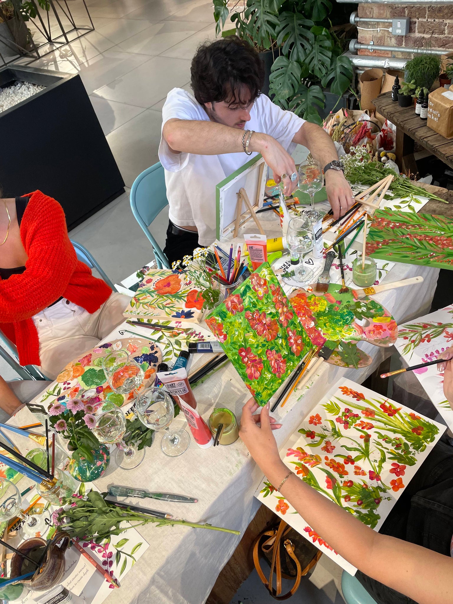 abstract floral painting workshop