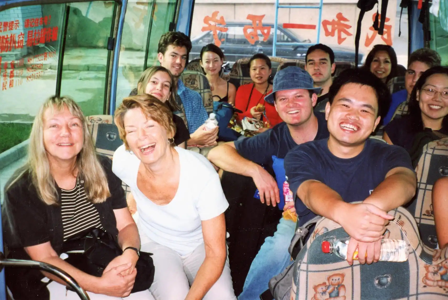 Tapia team on a village minibus