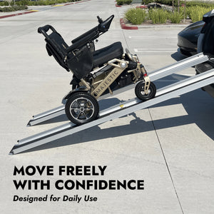 GO-Ramp Portable 7 FT Telescopic Ramp for Electric Wheelchairs and Scooters - ComfyGO Mobility - 6 Ft Ramp