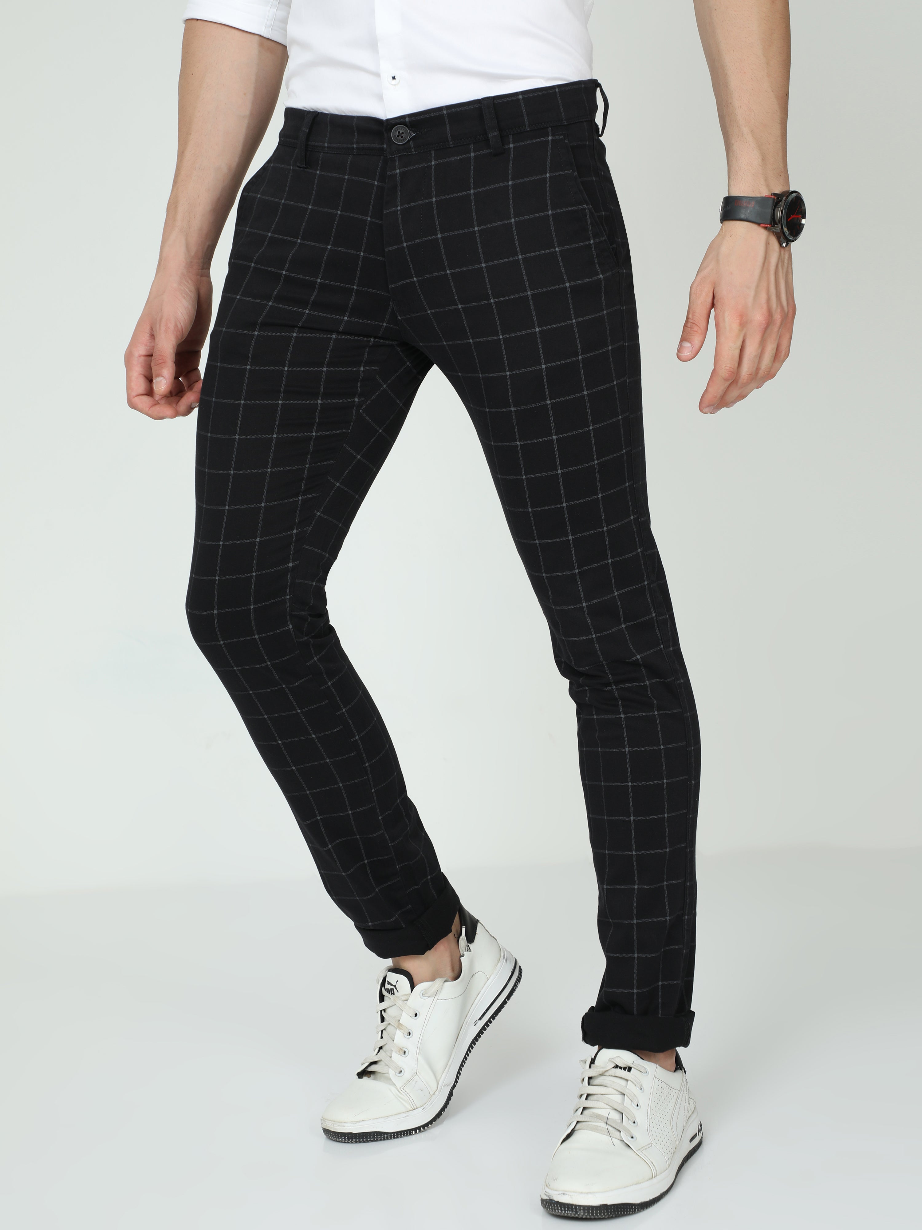 Woven check cotton trousers - Tommy Hilfiger : sale of Pants for me...