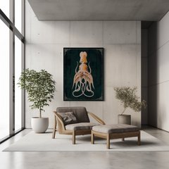 Vintage Octopus Illustration Canvas Art