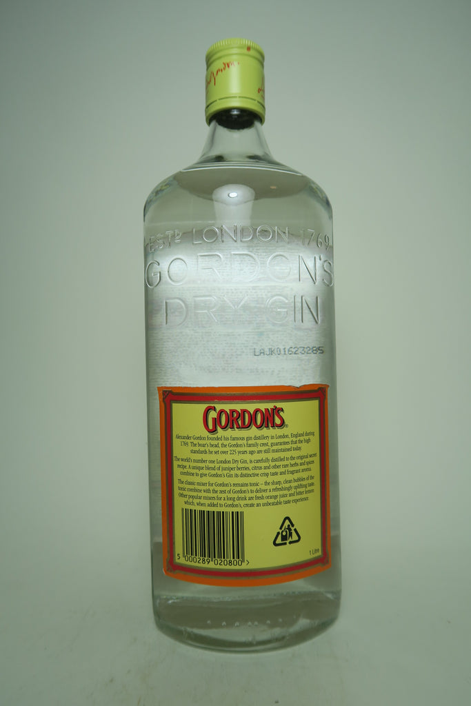 Gordon's London Dry Gin (Export) - 1990s, (47.3, 100cl) – Old Spirits ...