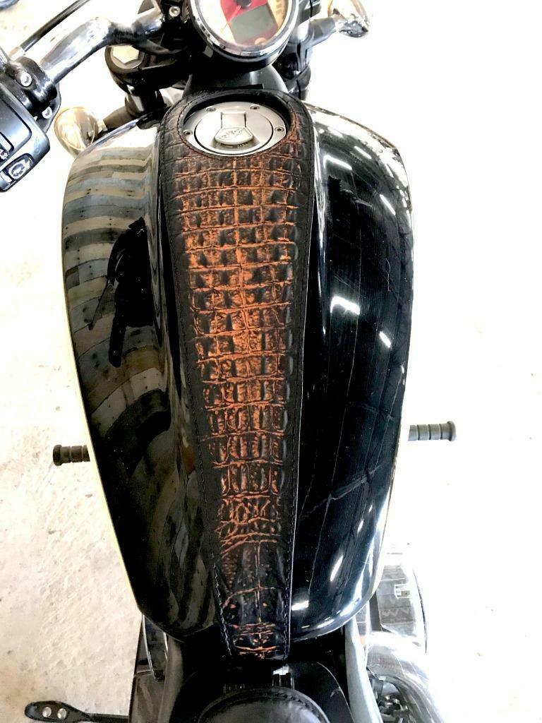 2015-2023 Indian Scout & Bobber Tank Bib Brown Distressed Leather