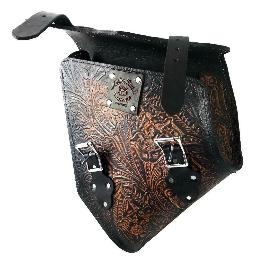 tooled leather saddle bags