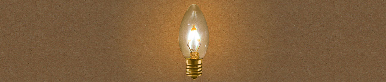 Illuminated Tru-Tone C9 vintage-style clear light bulbs