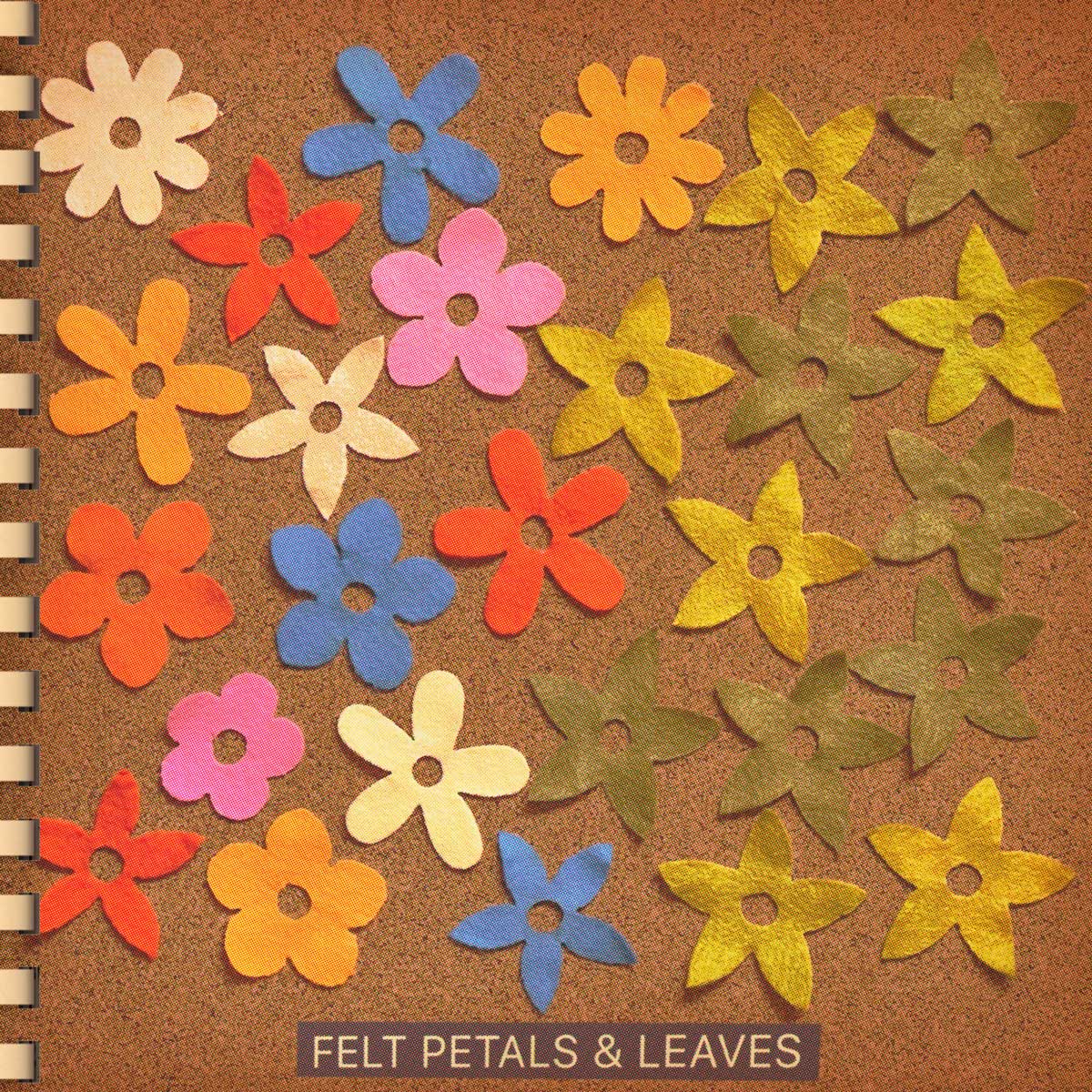 DIY retro felt flowers and leaves